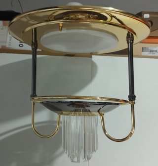 Lámpara de techo metálica y cristal