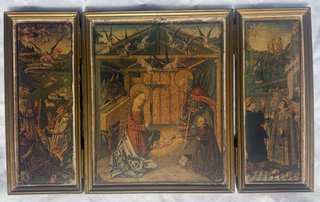 Tríptico Religioso con Escenas de Natividad