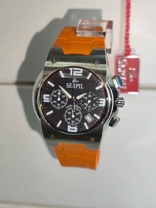 Reloj SERPIL Cronógrafo Naranja y Negro