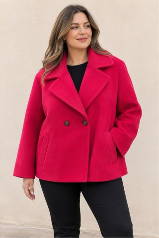 Chaqueta de paño roja talla grande