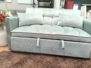 Sofá Cama Paulo de Terciopelo Gris