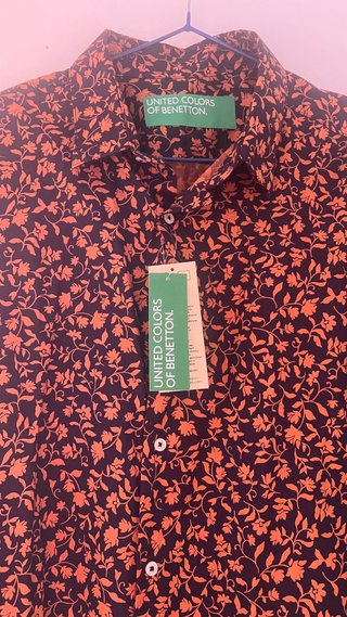 Camisa Benetton Estampada Manga Larga