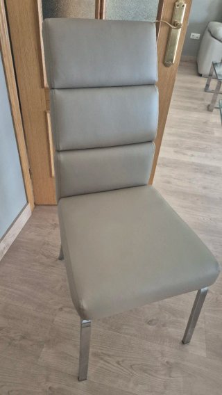 6 Sillas Salón Piel Sintética y Metal