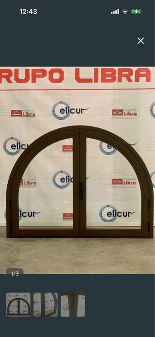 Ventana curva abatible aluminio