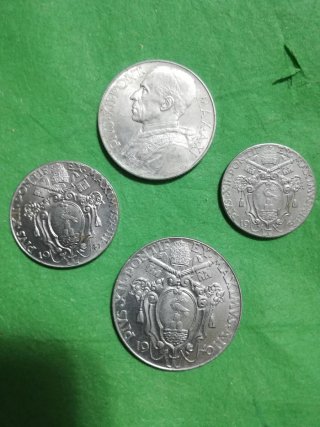Set 4 Monete Vaticano Pio XII 1940-1949