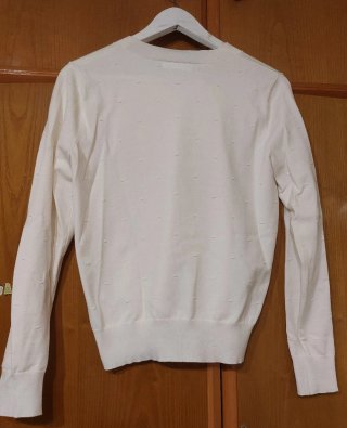 Jersey Blanco de Punto con Relieve