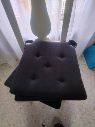 Set 4 Cojines Asiento Tela Gris