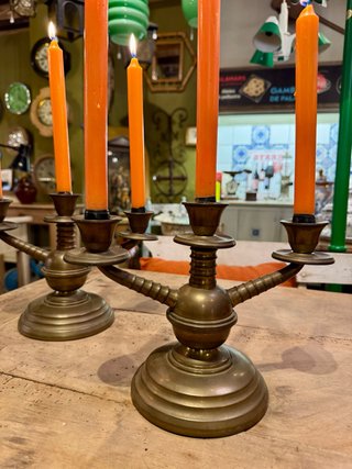 Pareja de Candelabros antiguos Art Déco