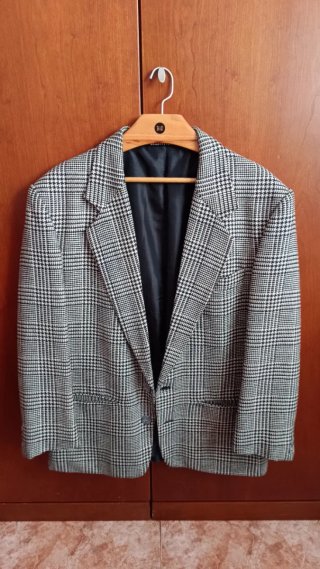 Americana de invierno Aditif cuadros gris y negro
