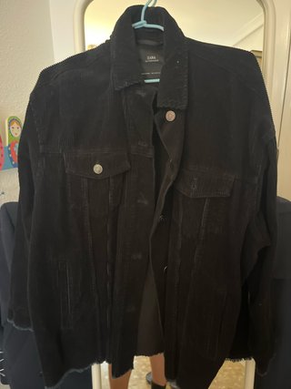 Chaqueta Zara Negra de Pana Talla S