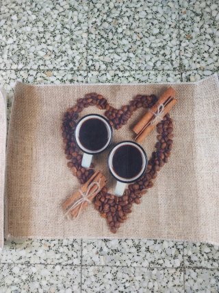 2 Tappeti da Cucina Cuore Caffè Cannella