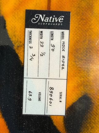 Longboard Native Surfboards Nose Rider 9'0