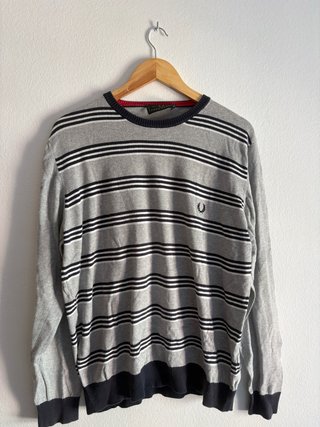 Jersey Fred Perry Rayas Gris y Negro