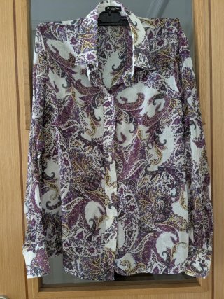Camisa Massimo Dutti Morado Blanco Estampado