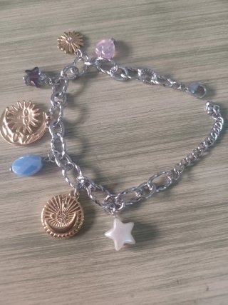 Pulsera de Acero con Abalorios