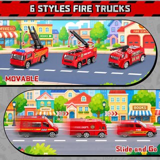 Set deAO estación bomberos 6 camiones