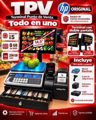 TPV Todo en Uno HP i5 con Doble Pantalla