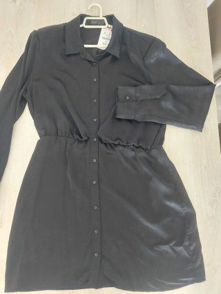 Vestido satinado negro Lefties XL NUEVO etiqueta