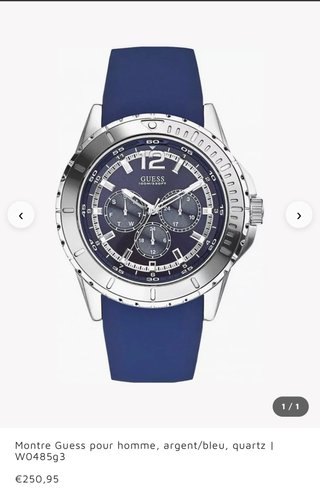Reloj Guess Hombre Plata/Azul