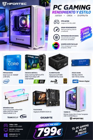 PC Gaming Nfortec Blanco