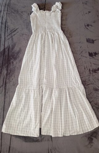 Vestido largo de cuadros