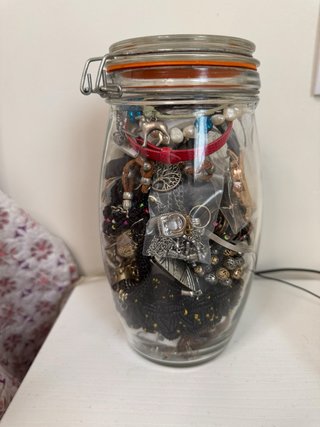 Tarro de cristal con joyas sorpresa