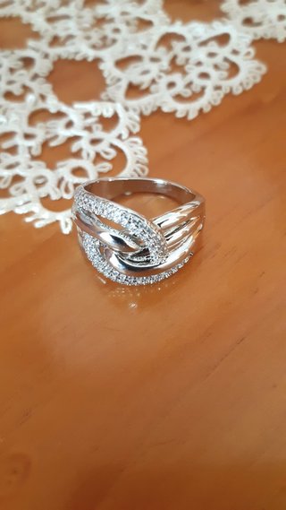 NUEVO anillo Plata de ley ondas diámetro 19mm