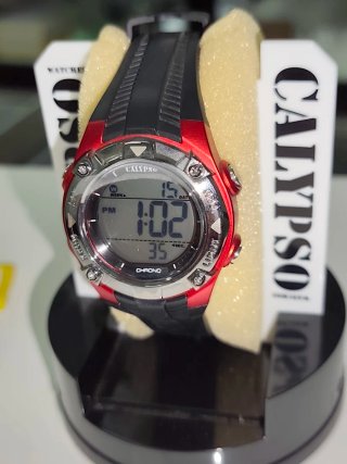 Reloj Calypso Digital Rojo y Negro
