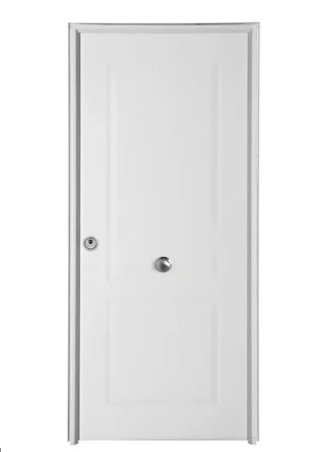 Puerta entrada metálica blanca 210x91