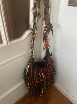 Bolso de tiras de cuero multicolor