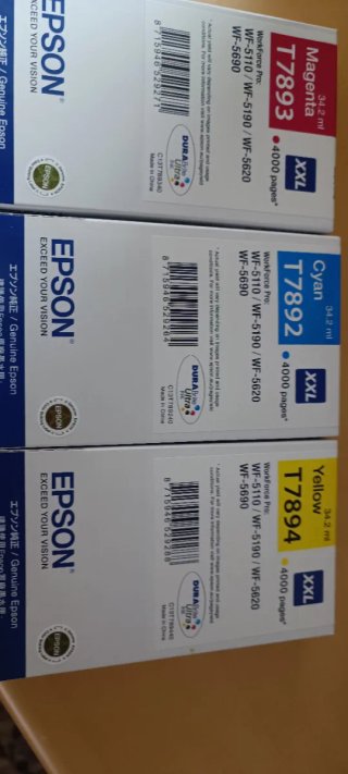 3 Cartuchos de Tinta Epson XXL (Magenta, Cyan, Yel