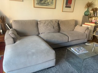 Divano chaise longue 2,90m Colore beige e grigio