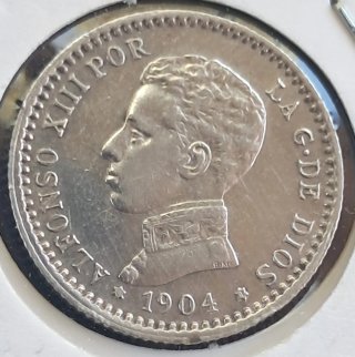 50 céntimos Alfonso XIII 1904 plata