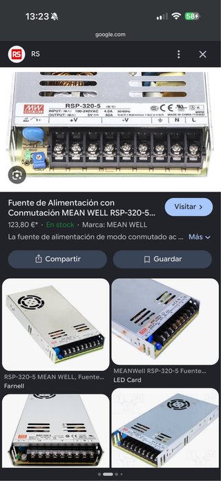 Fuente de Alimentación Mean Well RSP-320-5