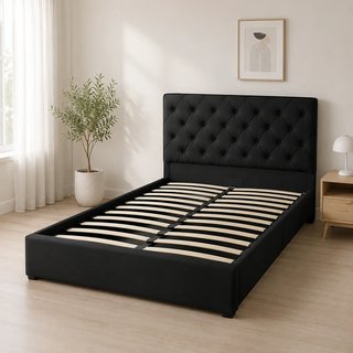 Cama capitoné negra 135x190- NUEVA!! últimas