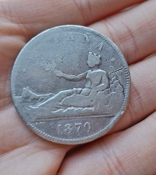5 Pesetas Gobierno Provisional 1870