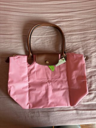 Bolso Longchamp rosa y marrón