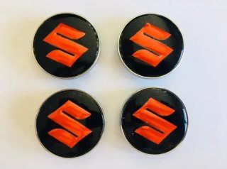 4 centros de rueda Suzuki negro rojo 60 mm