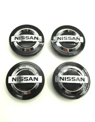 4 centros de rueda Nissan 54 mm negro