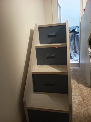 Escalera para litera con cajones