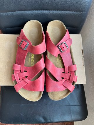 Sandalias Birkenstock Piel Rojas Talla 42