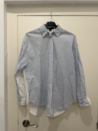 Camisa Zara de rayas azul y blanca