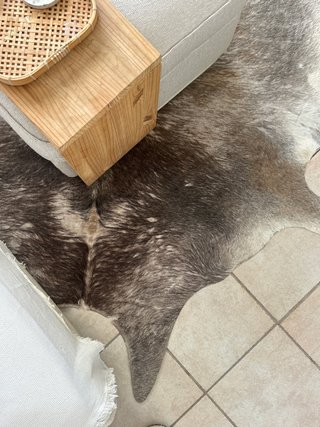 Alfombra Piel Vaca Marrón y Gris