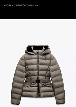Anorak Zara con cinturón y capucha