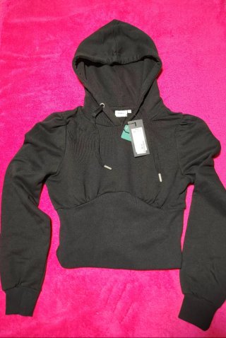 Sudadera Negra con Capucha Only
