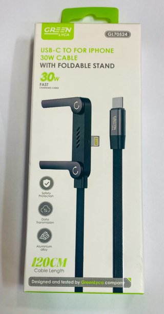 Cable USB-C a iPhone 30W Con supporte plegable