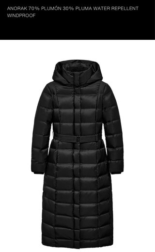 Abrigo Anorak Zara Negro