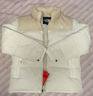 The North Face Abrigo Beige y Blanco