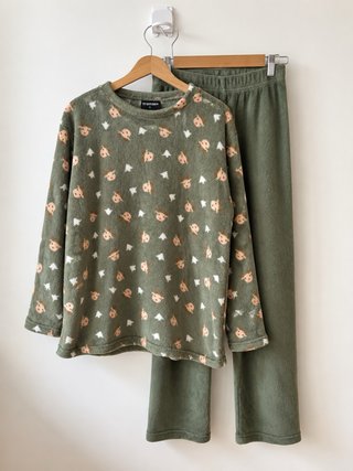Pijama Polar Tramas+ Verde Renos