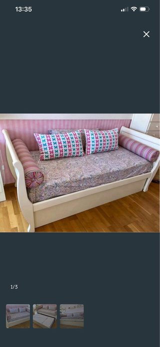 Cama nido blanca madera